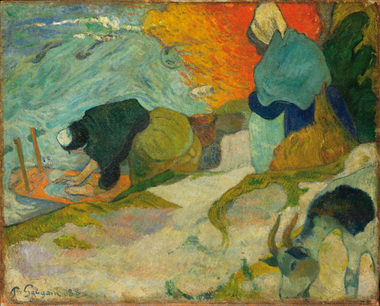 Wasvrouwen in Arles door Paul Gauguin