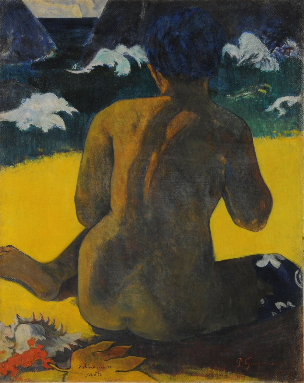 Vrouw op het strand door Paul Gauguin