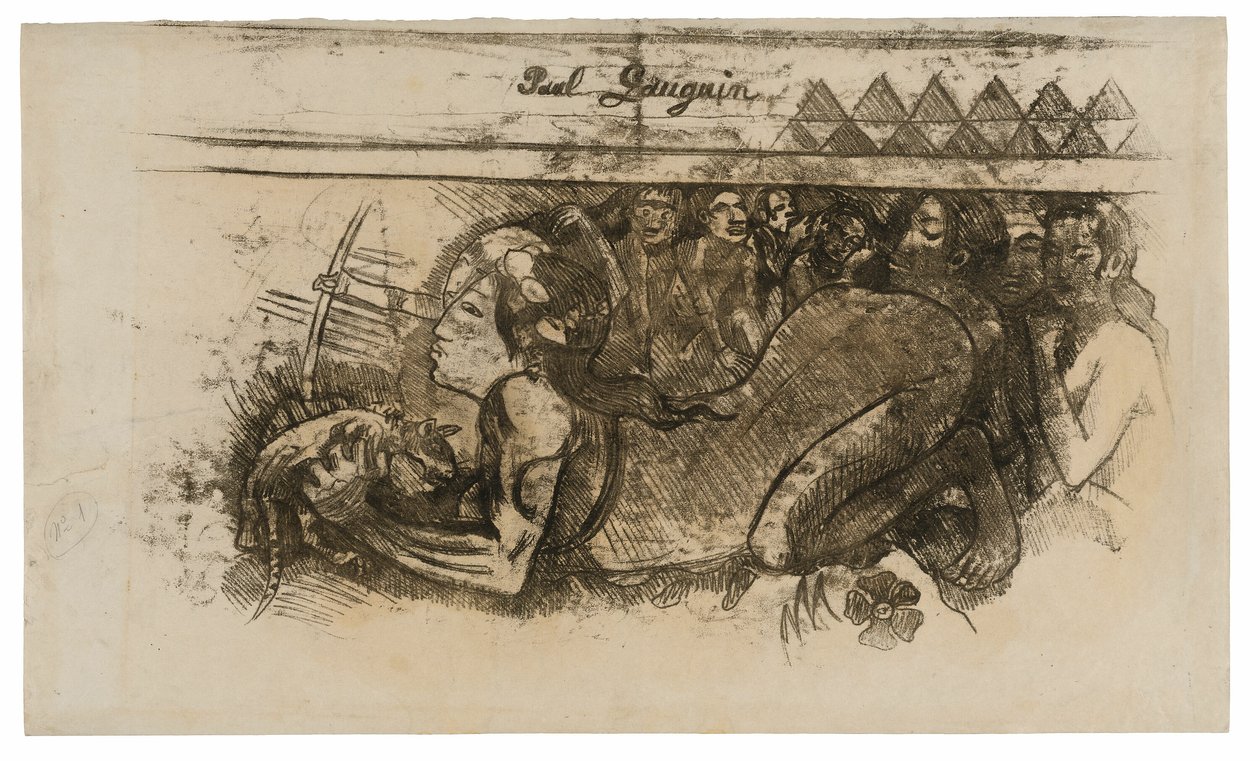 Vrouw met een Kat door Paul Gauguin