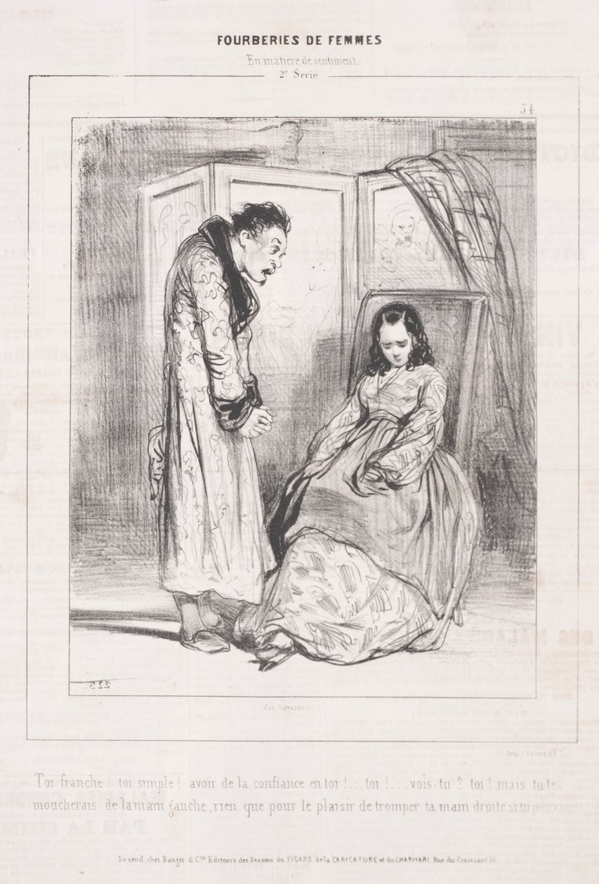Fourberies de Femmes: En matière de sentiment, 1842 door Paul Gavarni