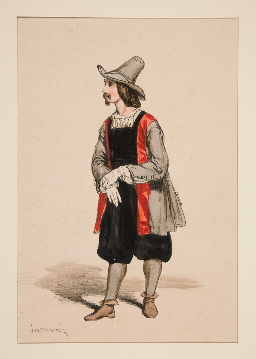 HOLLANDER. Wollen overjas. Fluwelen kniebroek. door Paul Gavarni