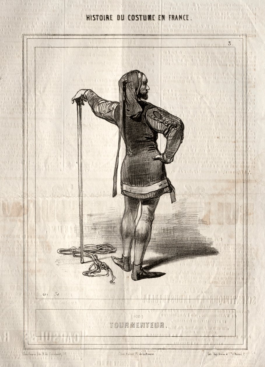Histoire du Costume en France: Tourmenteur, 1843 door Paul Gavarni