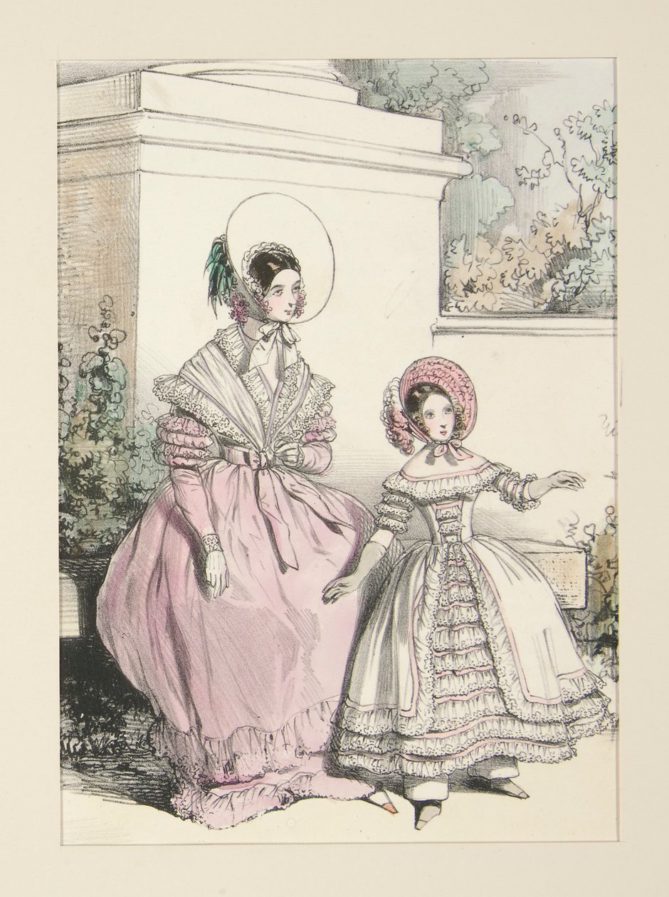 JULI 1838. Jurk in mousseline de Surate. door Paul Gavarni