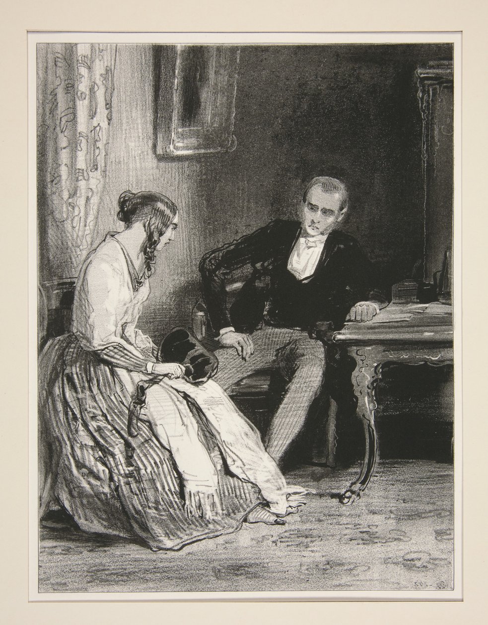 De studeerkamer van de jurist. door Paul Gavarni