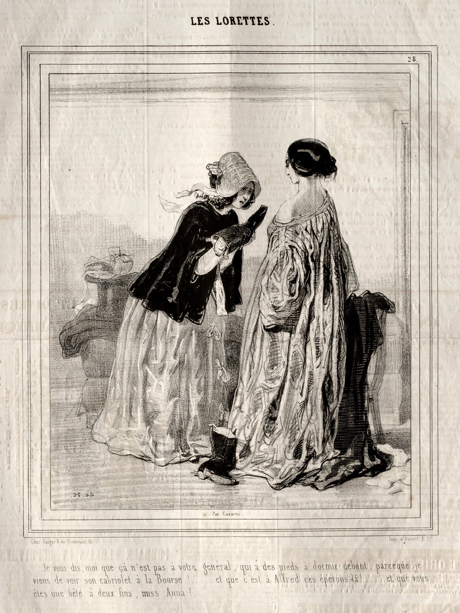 Les Lorettes, 1842 door Paul Gavarni