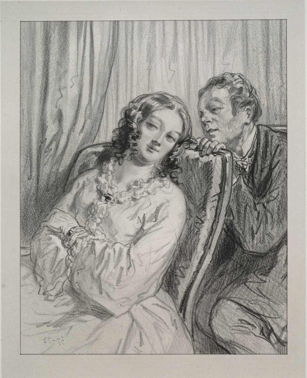 Masques et visages: Par-ci, par-la: Mame Beauminet, ta majesté..., 1857-58 door Paul Gavarni