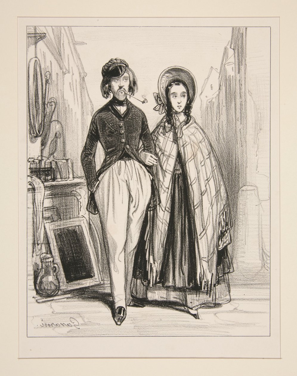 Monsieur en Madame Ernest... door Paul Gavarni