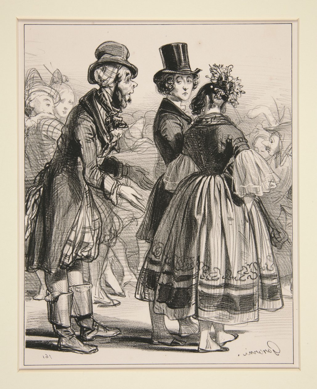 Nr. 6 - Het carnaval - De dievegge lijkt wel een beetje op... door Paul Gavarni