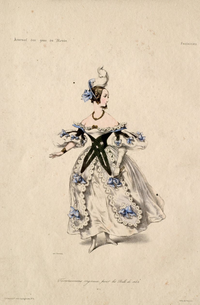 Originele verkleedkostuums voor de bals van 1834 door Paul Gavarni