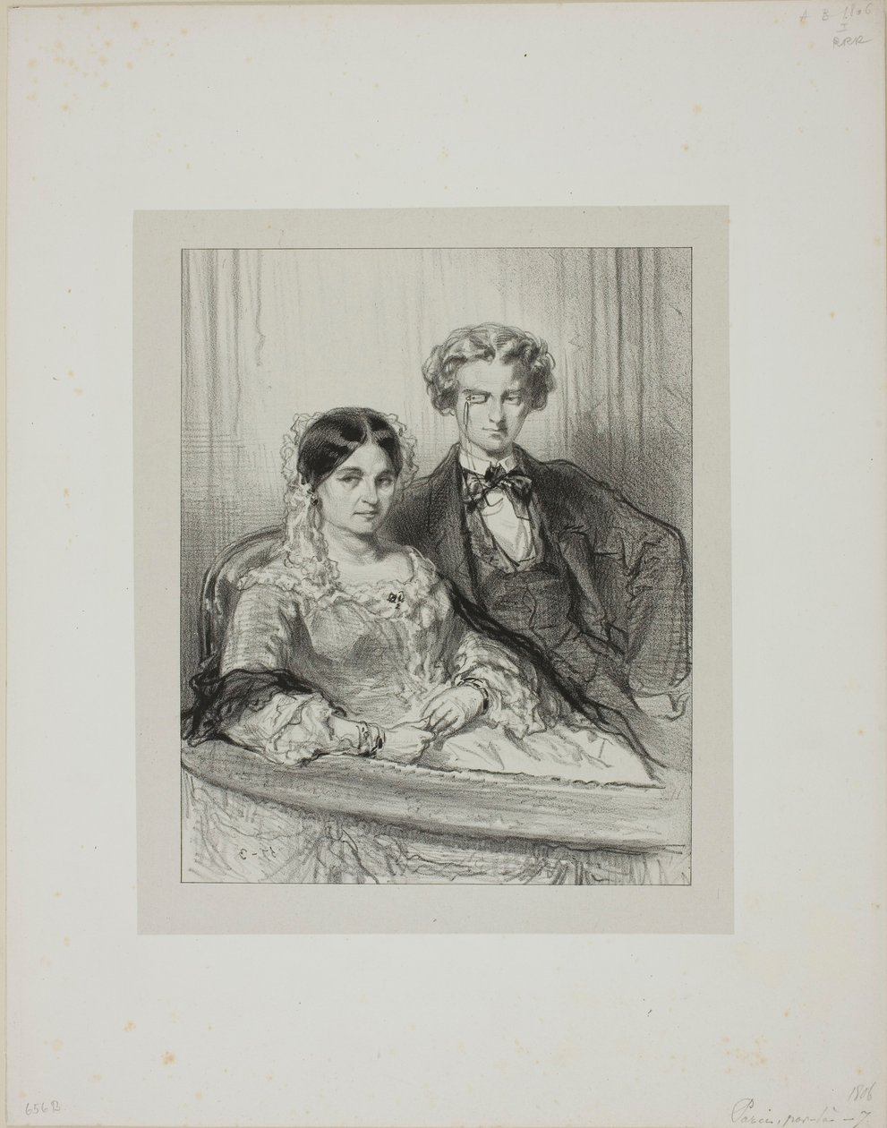 Hier en daar: Phèdre in het Théâtre-Français... door Paul Gavarni