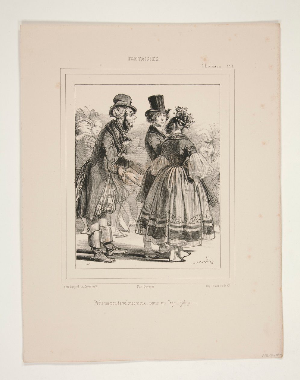 Prete un peu ta voleuse, vieux, pour un leger galop door Paul Gavarni