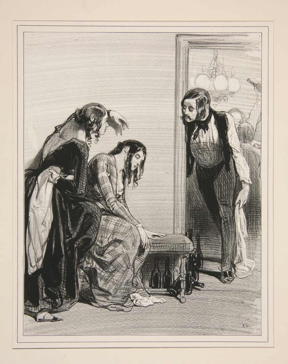 Wat heeft ze, Phemie? - Niets!... Hartzeer... door Paul Gavarni