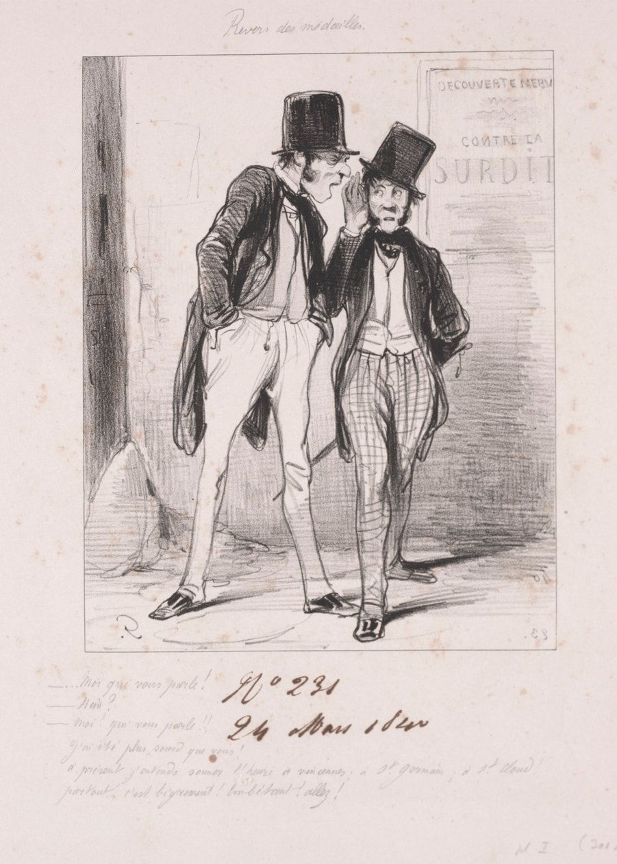 Revers des médailles: Moi qui vous parle, 1840 door Paul Gavarni