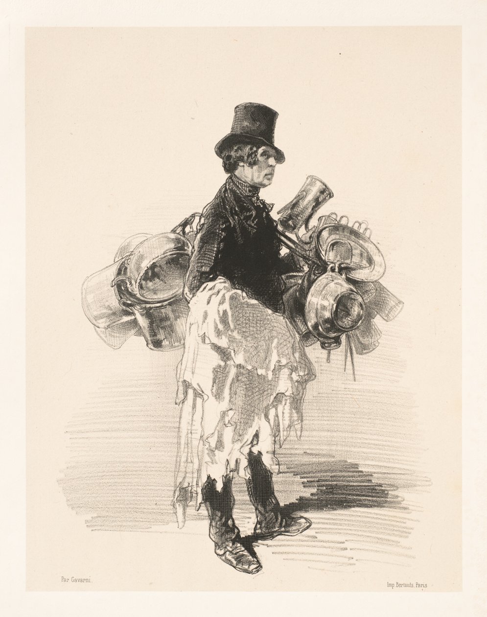 Pannenverkoper (Marchand de casseroles) door Paul Gavarni