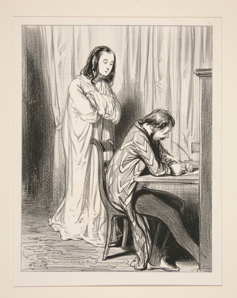 Als de tapijten er niet waren, zouden veel mensen buiten hun gastvrouw rekenen. door Paul Gavarni