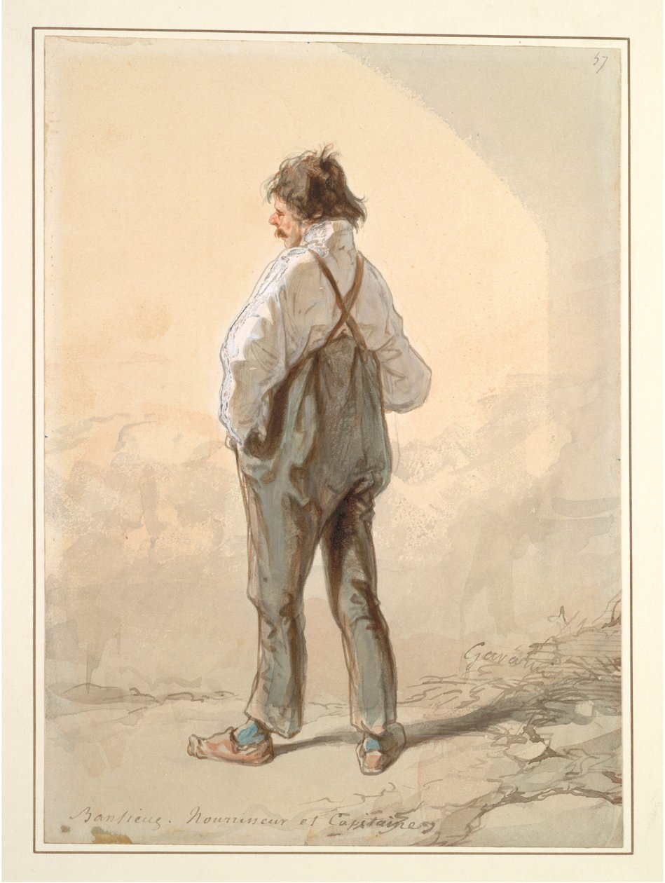 De Voorsteden: Veeboer en Kapitein, waarschijnlijk 1859-1860 door Paul Gavarni