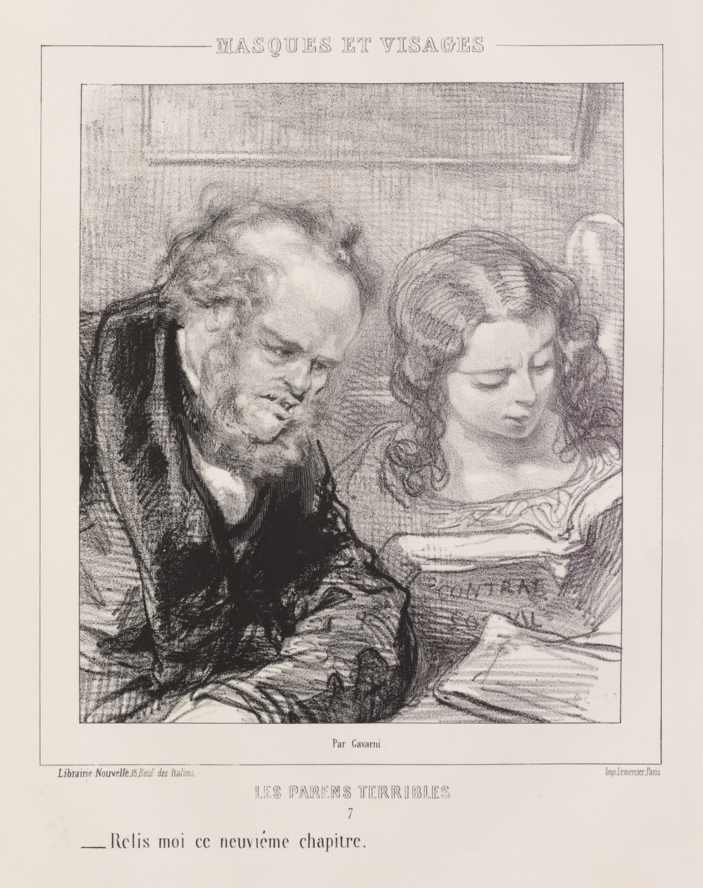 De verschrikkelijke ouders, piano (Les parents terribles, piano) door Paul Gavarni