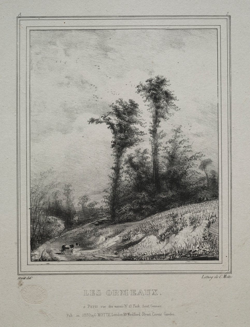 Landschappen: Jonge Iepen, 1829 door Paul Huet