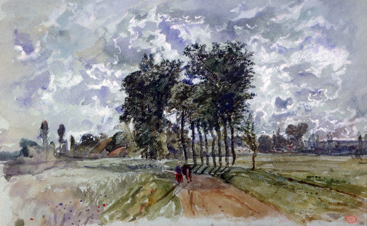De weg naar Crécy, 1857 door Paul Huet