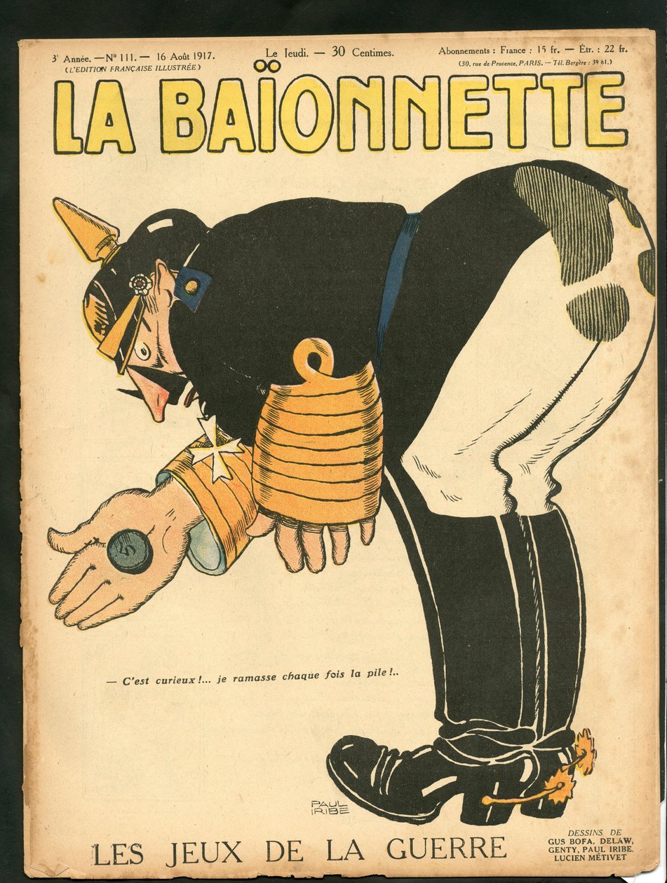 Omslag van "La Baionnette", Satirisch in Kleuren door Paul Iribe