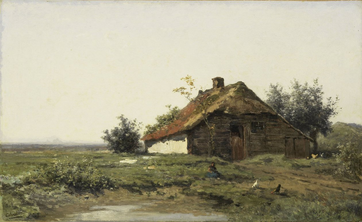 Boerderij in de open velden door Paul Joseph Constantin Gabriel