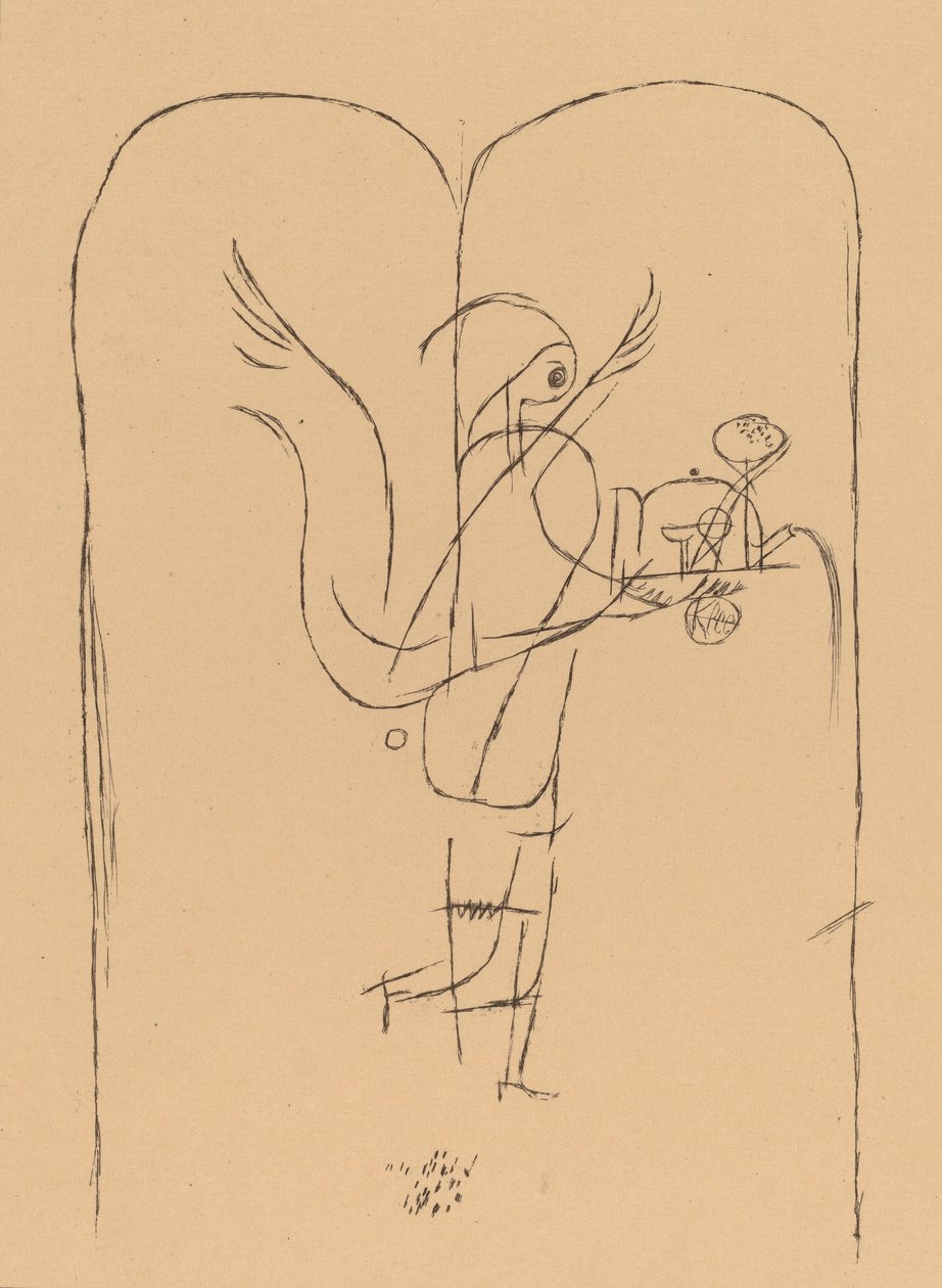 Een Genie Serveert een Klein Ontbijt, 1920 door Paul Klee