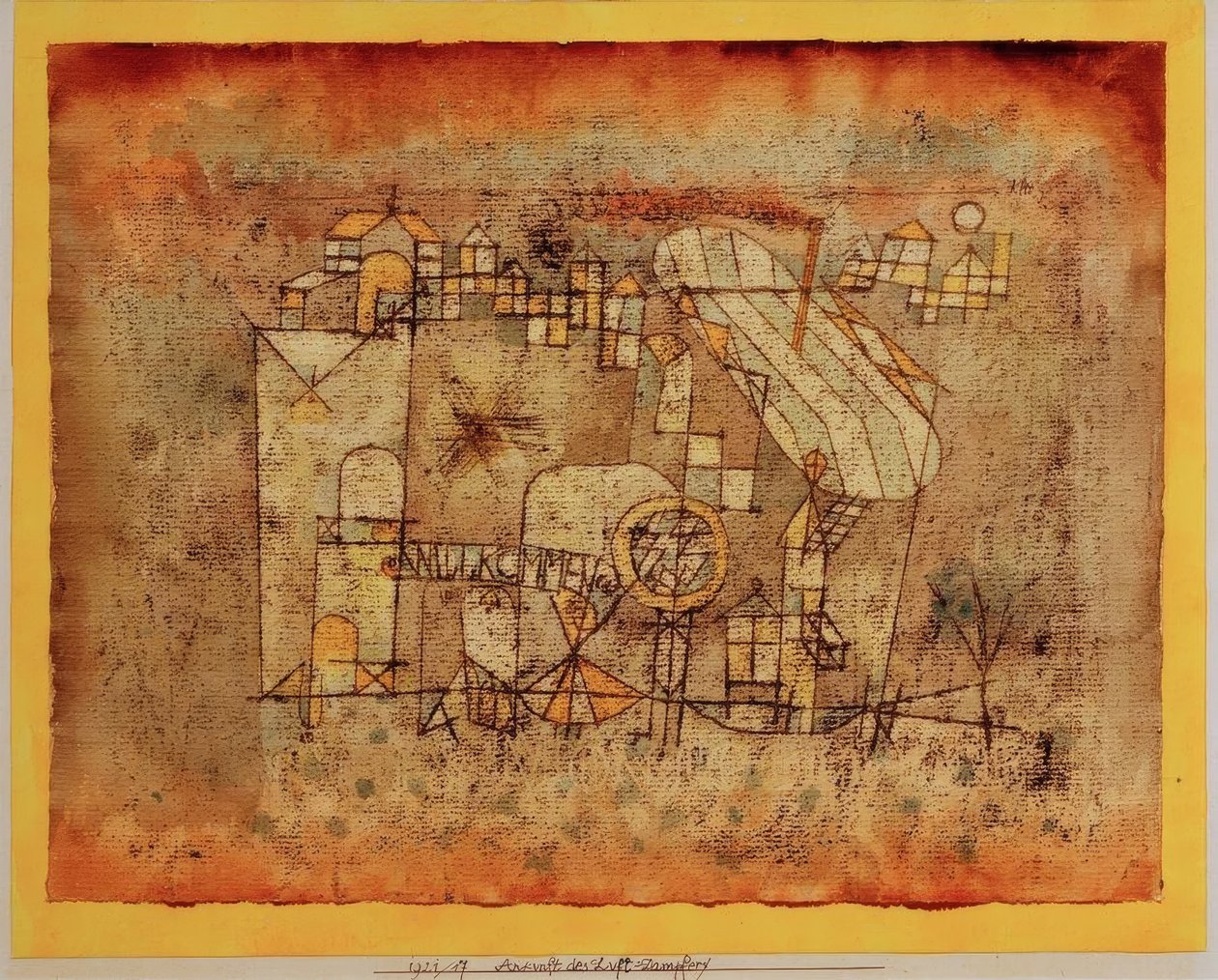 Aankomst van de luchtschip door Paul Klee