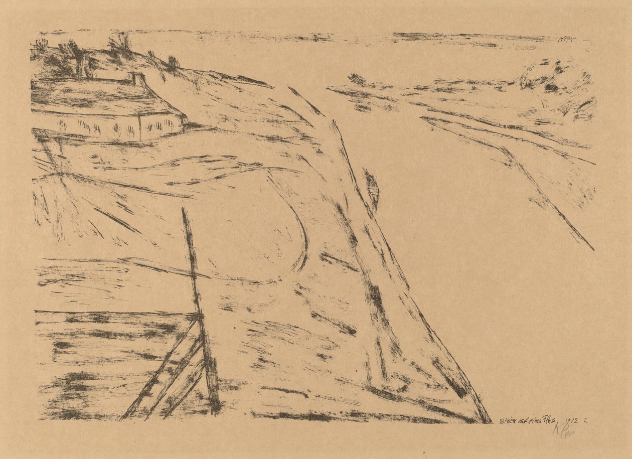Uitzicht op een Rivier door Paul Klee