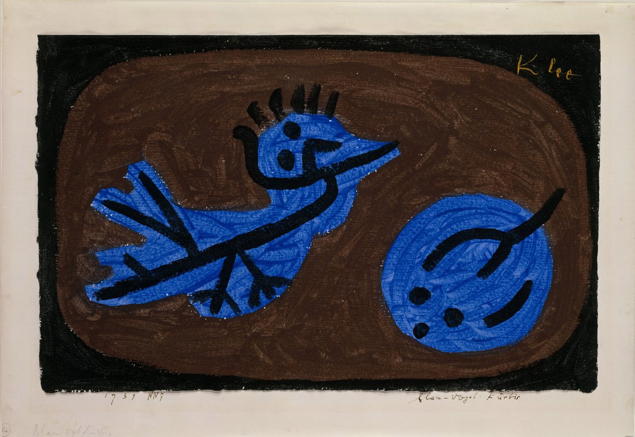 Blauwe vogel-pompoen door Paul Klee