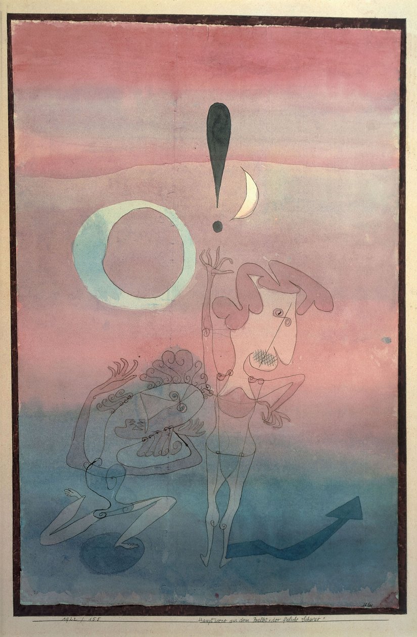 Hoofdscène uit het ballet Der falsche Schwur, 1922 door Paul Klee
