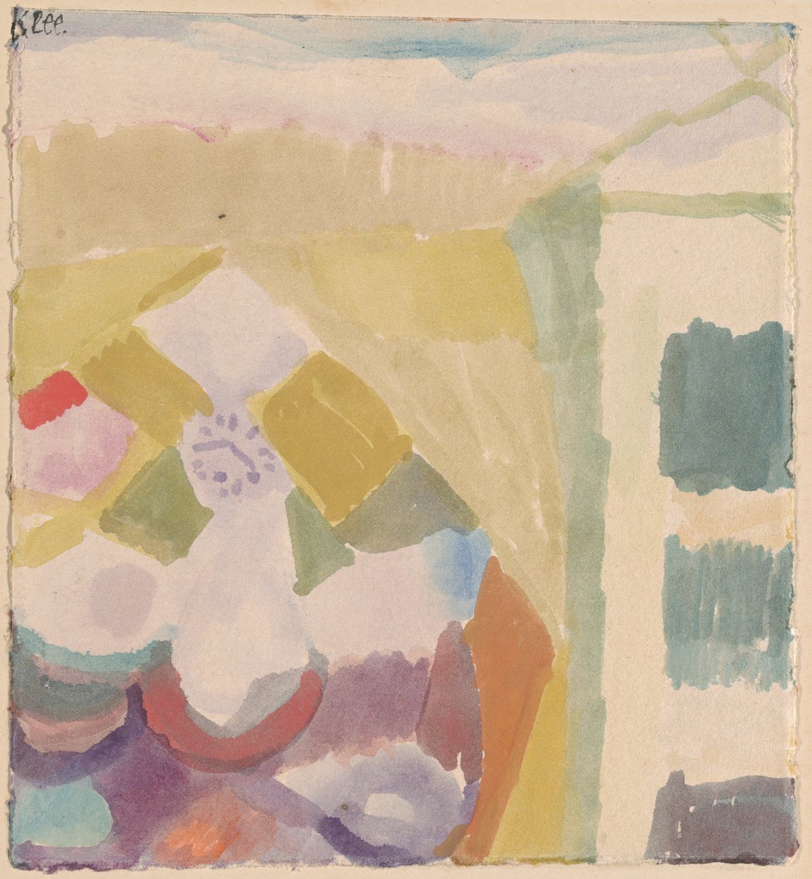 Interieur met de klok door Paul Klee