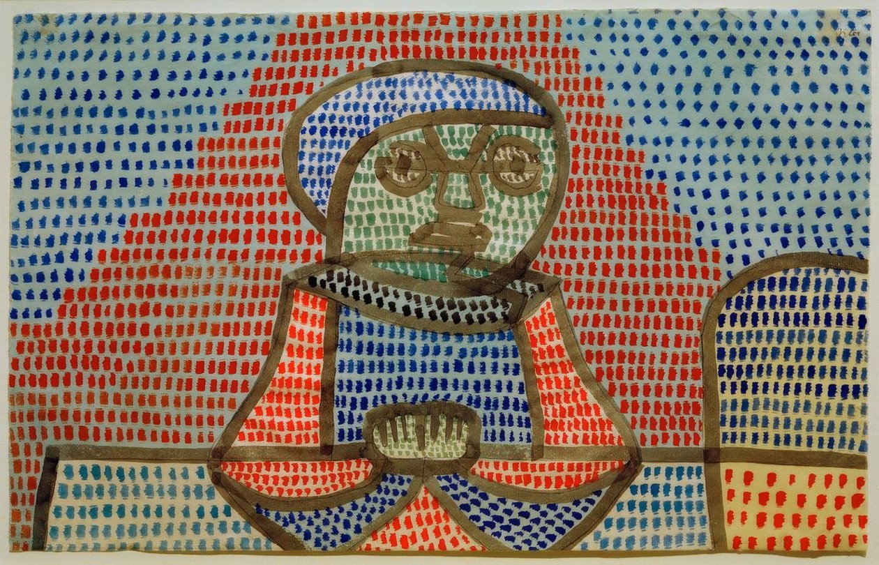 Jongen aan tafel door Paul Klee