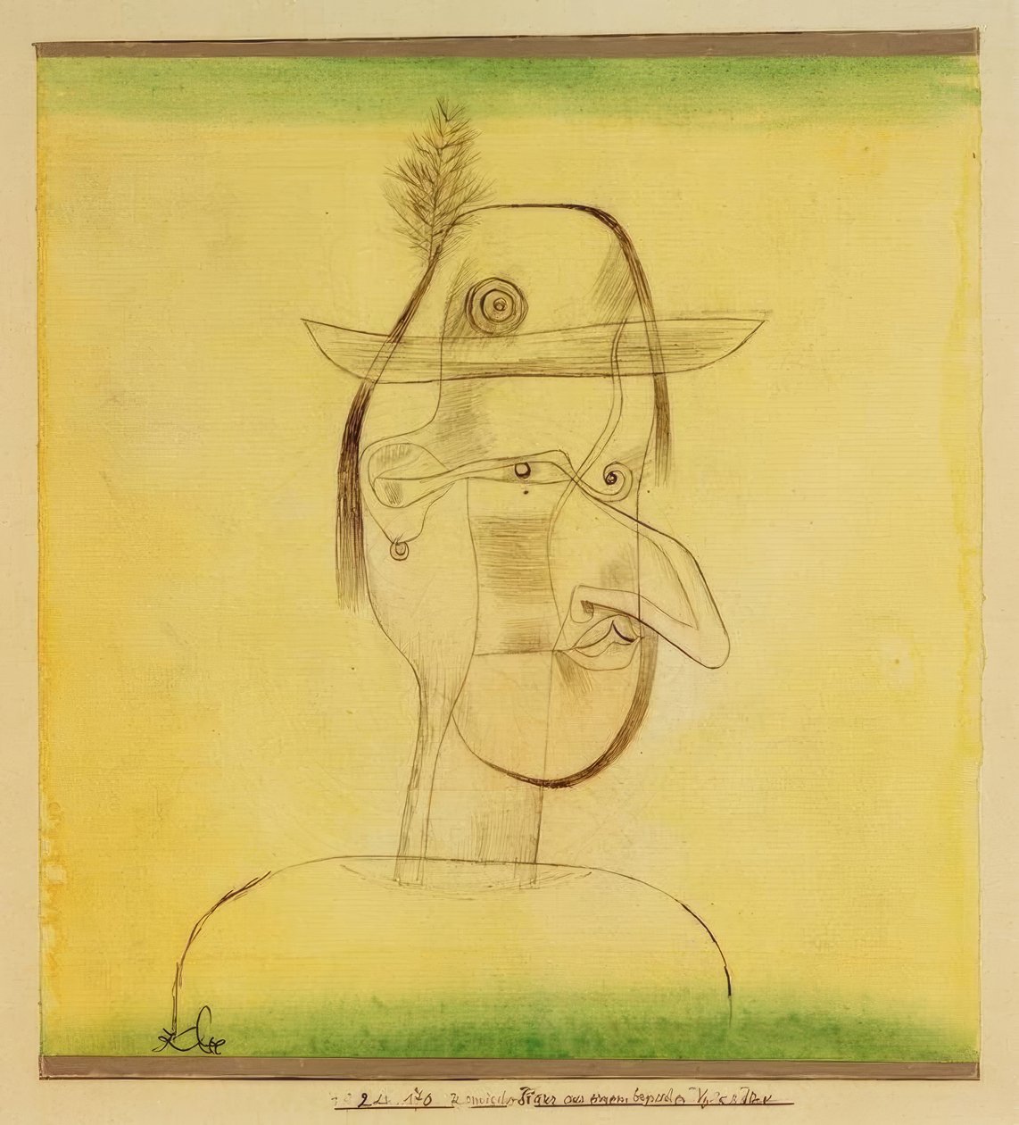 Komisch figuur uit een Beiers volksstuk door Paul Klee