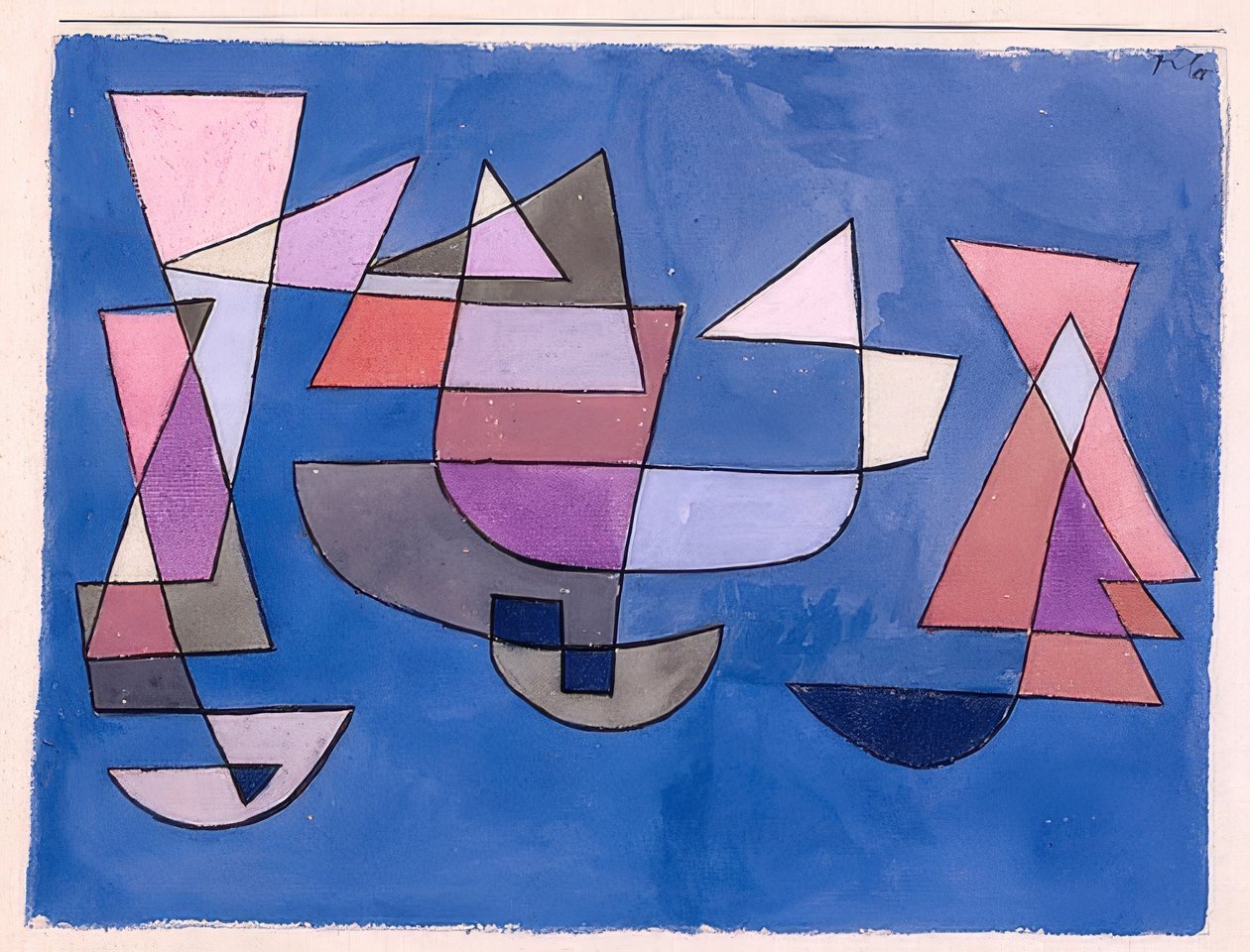 Zeilschepen. 1927 door Paul Klee