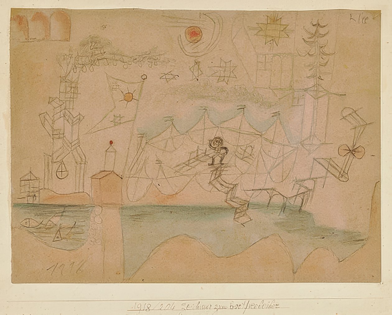 Tekening voor de bootverhuurder door Paul Klee