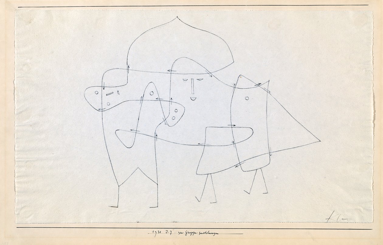 Zur Gruppe geschlungen Enlacés en un groupe, 1930 door Paul Klee