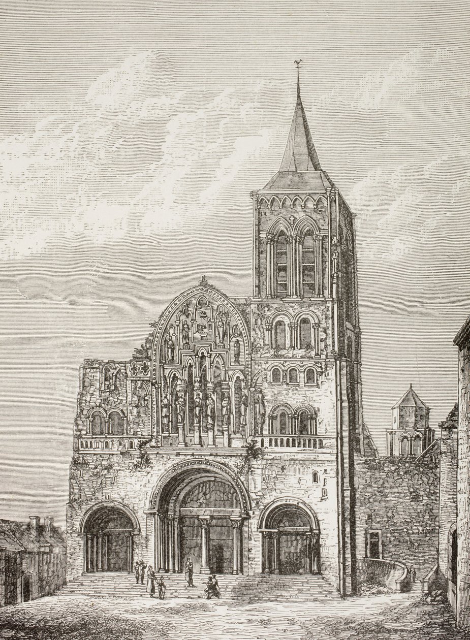 Abdijkerk van de Magdelene, Vezelay, Frankrijk, waar St Bernard de Tweede Kruistocht predikte in 1146. door Paul Lacroix