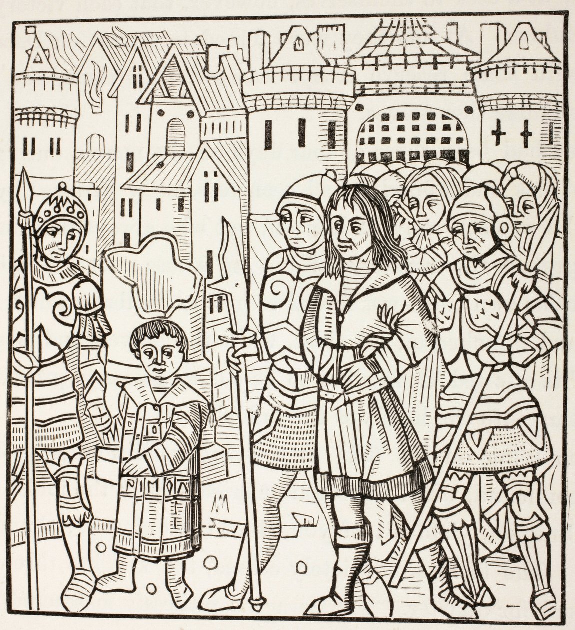 Koning St Louis, Louis Ix van Frankrijk, en zijn twee broers, Alphonse en Charles, worden gevangen genomen door de Saracenen na de Slag van Fariskur, april 1250, tijdens de Zevende Kruistocht. door Paul Lacroix