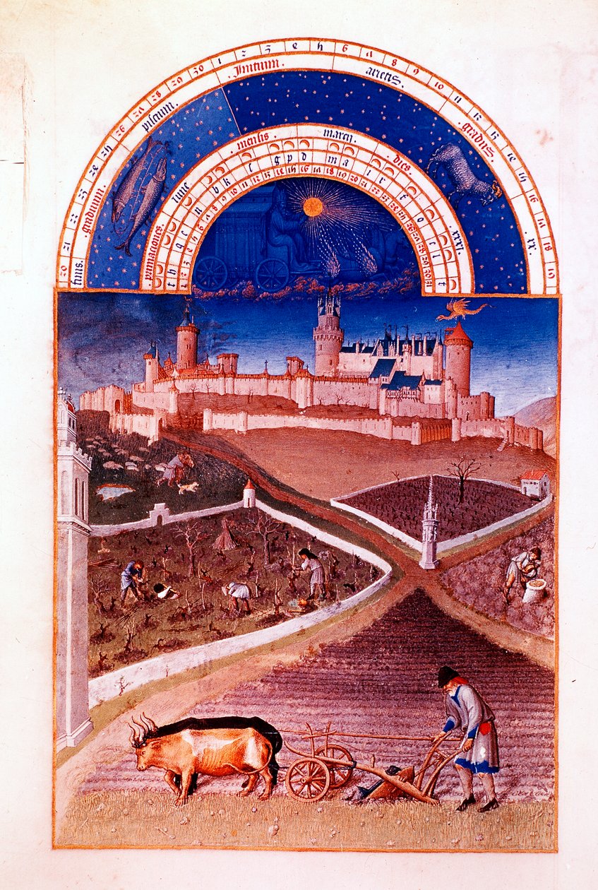 Maart, 1412-1416 door Paul Limbourg