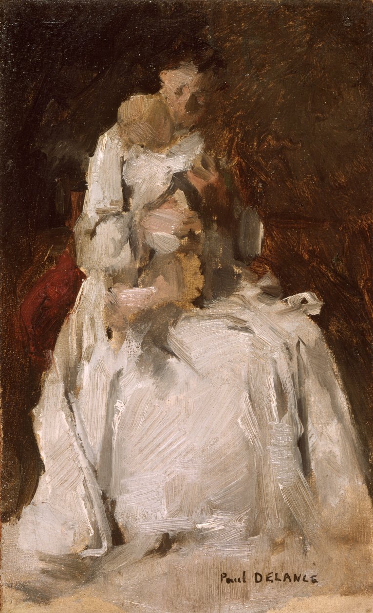 Moeder en kind (schilderij) door Paul Louis Delance