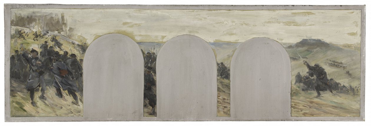 Schets voor het kabinet van de prefect van het Hôtel de Ville de Paris: La défense extérieure door Paul Louis Delance