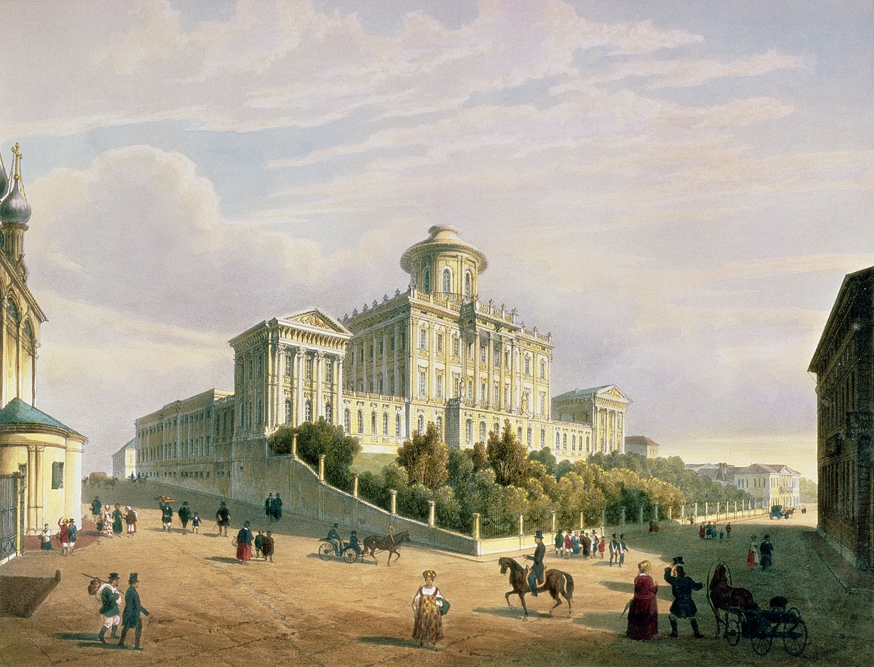 Het Pashkov Huis (Het Instituut van Adel), 1830s door Paul Marie Roussel