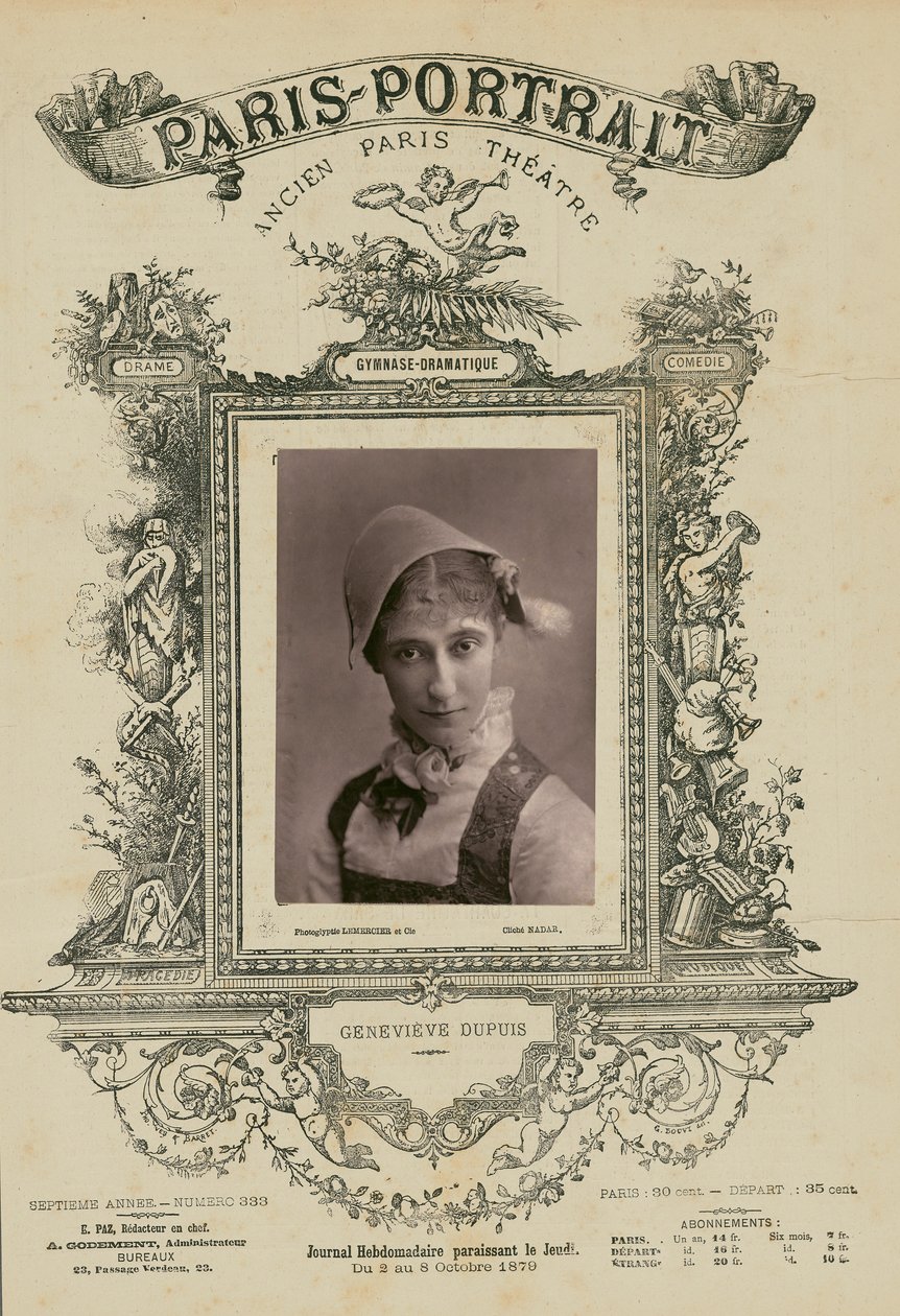 Geneviève Dupois, Gymnase-Dramatique door Paul Nadar