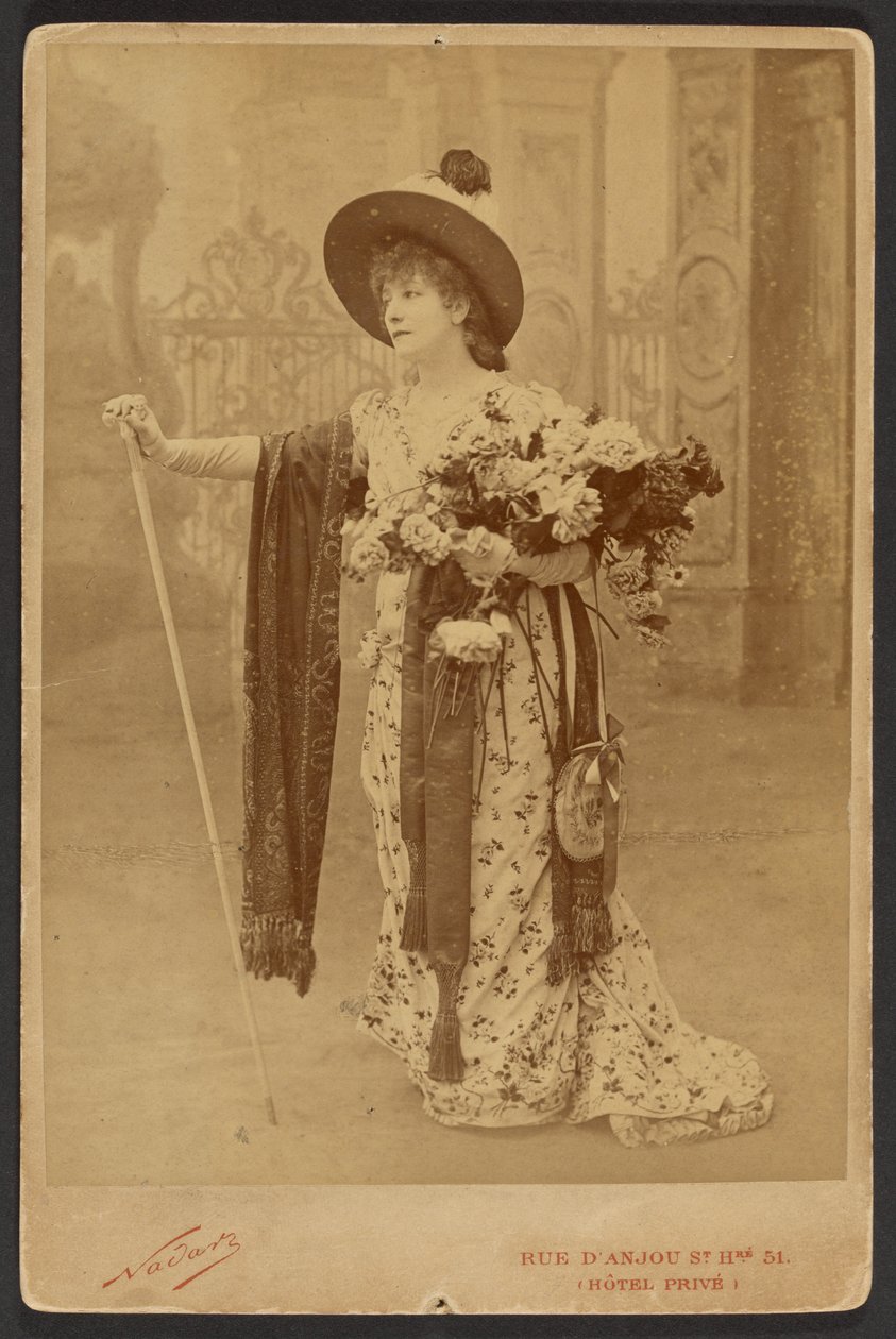 Sarah Bernhardt als Floria in La Tosca door Paul Nadar
