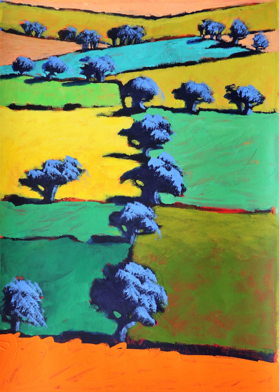 Black Moor, 2021 (acryl op papier) door Paul Powis