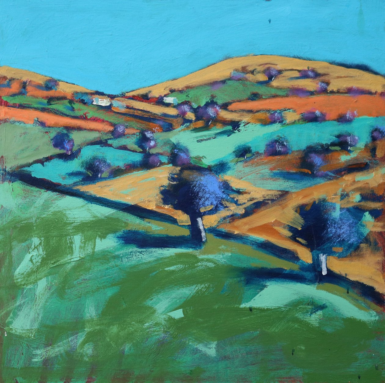 Boerderij Cornwall, 2021 (acryl op board) door Paul Powis