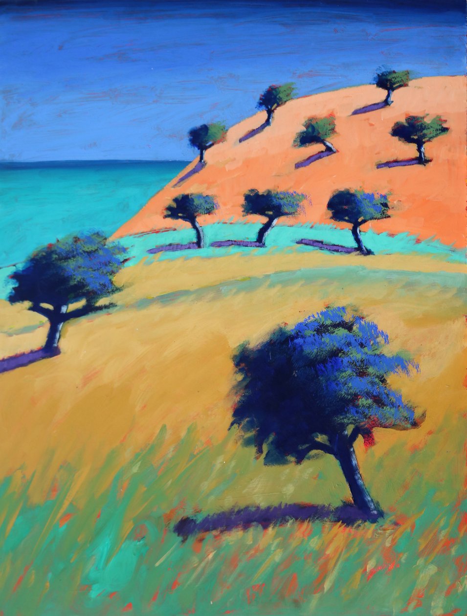 Ibiza II, 2021 (acryl op board) door Paul Powis