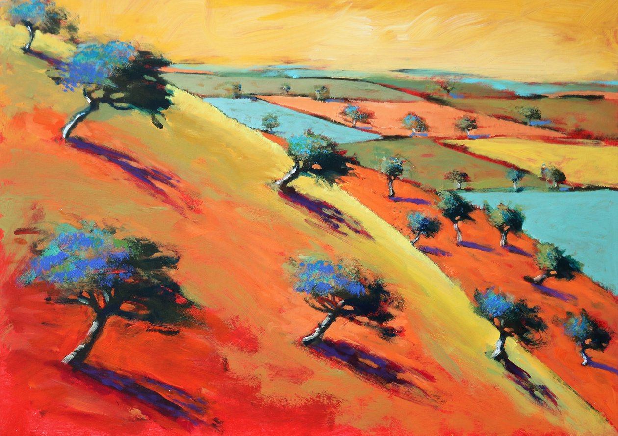 Ragged Stone, 2021 (acryl op board) door Paul Powis