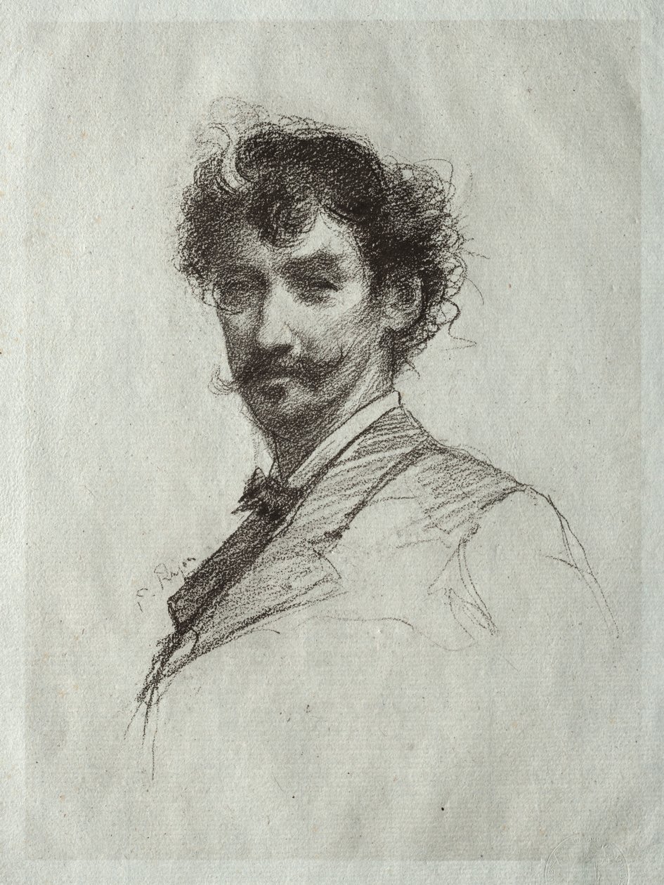 James McNeill Whistler met Witte Lok en Monocle door Paul Rajon