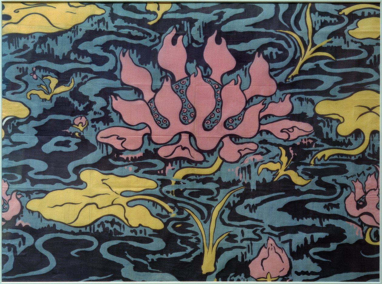 Decoratiestof met waterlelie door Paul Elie Ranson